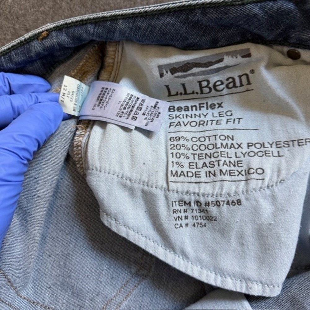 L.L.Bean BeanFlex Skinny Leg Jeans Wmns 12 MT Tall Favorite Fit Stonewashed NWT - Picture 8 of 14